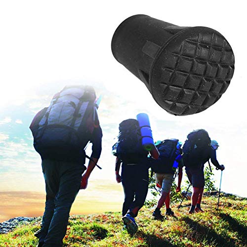 Enzege Topes para Bastones Polo de Goma, Trekking Pole Tip Protector, Color Black