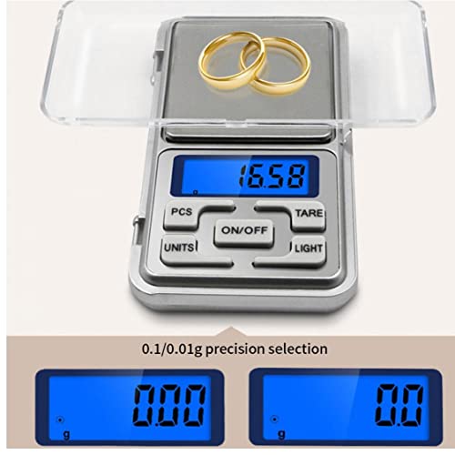 Escala de bolsillo digital 0.01g 500g Mini Gram Scale Pesador electrónico de joyería (sin batería), escala electrónica, pequeña escala de joyería