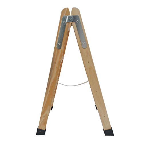 Escaleras Tijera de Madera Pino Doble Subida Certificadas. Ideal para Profesionales Pintor, Escayolista, Electricista o hasta para su hogar! (5 Peldaños)