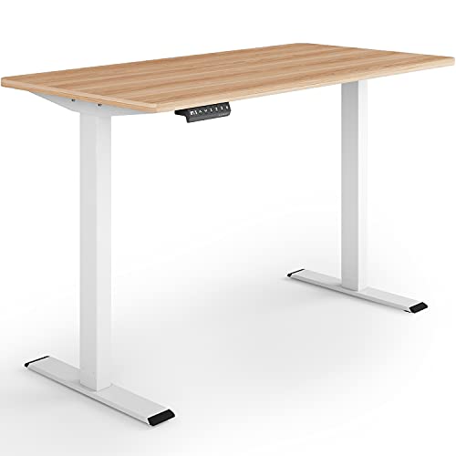 ESMART ELX-121WM 120 x 60cm Decoración de Arce Escritorio ergonómico de bipedestación Ajustable eléctricamente en Altura de Forma Infinita 71-121cm 4 x Memoria Arranque/Parada Suave Montaje rápido