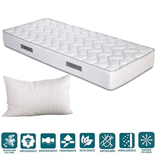 EvergreenWeb - Colchón 90x190 de Espuma Alto 20 cm Ortopédico con Almohada Viscoelástica - Transpirable | Fashion