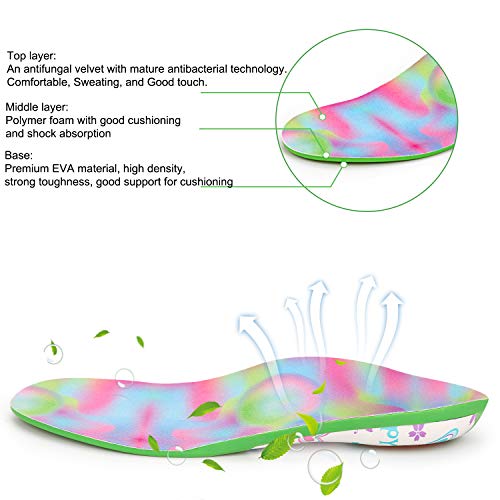 EVERHEALTH Plantillas para niños Insertos de zapatos Ortesis Comfort Arch Support, Suela interna que absorbe los golpes Cojines para el talón, Pies planos, Pronación por debajo/por encima (29-31 EU)