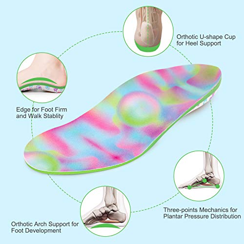 EVERHEALTH Plantillas para niños Insertos de zapatos Ortesis Comfort Arch Support, Suela interna que absorbe los golpes Cojines para el talón, Pies planos, Pronación por debajo/por encima (29-31 EU)