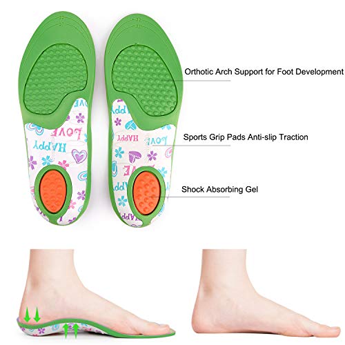 EVERHEALTH Plantillas para niños Insertos de zapatos Ortesis Comfort Arch Support, Suela interna que absorbe los golpes Cojines para el talón, Pies planos, Pronación por debajo/por encima (29-31 EU)