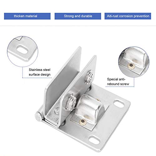 EVTSCAN Bisagra para puerta de vidrio, bisagra de acero inoxidable para puerta de vidrio Clip de sujeción sin perforaciones para puertas de vidrio para vitrinas vitrinas para vino