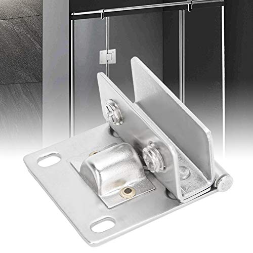 EVTSCAN Bisagra para puerta de vidrio, bisagra de acero inoxidable para puerta de vidrio Clip de sujeción sin perforaciones para puertas de vidrio para vitrinas vitrinas para vino