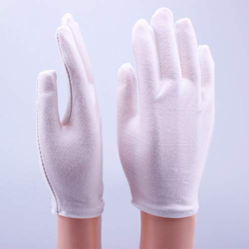 EXCEART Guantes de Algodón Blancos de 4 Piezas Guantes de Algodón para Mujeres Manos Secas de Limpieza Que Sirven Guantes de Archivo