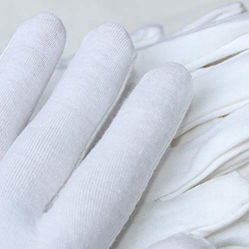 EXCEART Guantes de Algodón Blancos de 4 Piezas Guantes de Algodón para Mujeres Manos Secas de Limpieza Que Sirven Guantes de Archivo