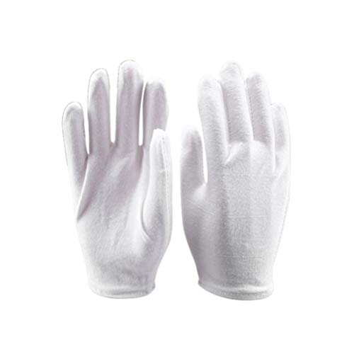 EXCEART Guantes de Algodón Blancos de 4 Piezas Guantes de Algodón para Mujeres Manos Secas de Limpieza Que Sirven Guantes de Archivo