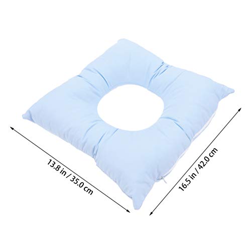 EXCEART SPA Almohada para La Cara Cama de Masaje Almohada Cojín con Agujero Salón de Belleza Masaje Cara Reposacabezas Azul