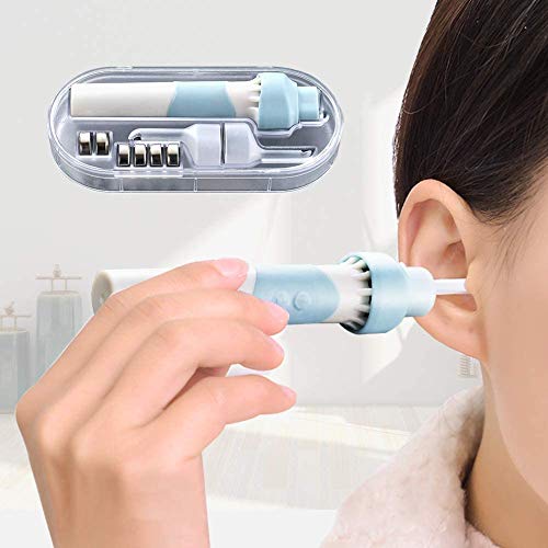 Extractor eléctrico de cerumen con LED,Jeringa de eliminación de cera de oído,Kit de extracción de cerumen mejorado con 2 cabezales,Vibración ligera y succión