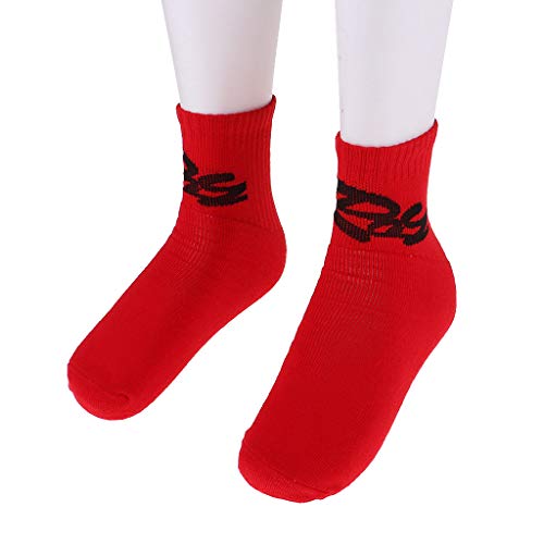 F Fityle 4X Plantillas de Patines en Línea Ortopédicas Almohadillas de Patines + 2X Calcetines de Algodón para Deportes de Invierno Entrenamiento de Esquí - Rojo, M