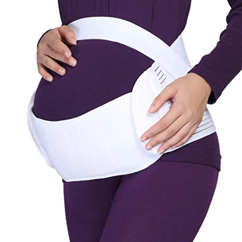 Faja de embarazo - Cinturón de maternidad - premamá banda para abdomen / cintura / espalda, apoyo para el vientre - Marca Neotech Care (Blanco, XL)