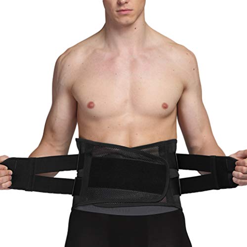 Faja de espalda ULTRA LIGERA - Apoyo lumbar / para la postura - Tejido transpirable para el ejercicio - Compresión adaptable - Marca Neotech Care (Talla S)