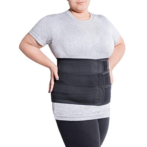 Faja de sujeción para la espalda; cinturón lumbar de soporte con fijación rígida; 6 refuerzos / 31cm de altura; para personas con gran circunferencia en la cintura XX-Large Negro