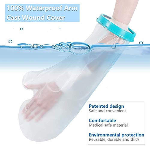 Fasola Protector de Escayola Brazo Impermeable, Funda Escayola Adultos Para Dedo, Palma, Mano, Brazo, Muñeca, Funda Escayola Mantener Seco al Ducharse o Bañarse