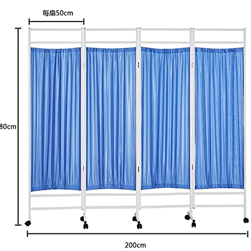 FASZFSAF Pantalla MéDica, Hospital Tela de Hierro ParticióN ArtíStica Plegable ClíNica Belleza Push-Pull Polea MóVil Divisor Habitaciones Oficina en Casa Interior Privacidad DecoracióN,Azul,A