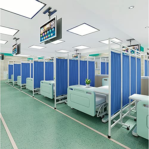 FASZFSAF Pantalla MéDica, Hospital Tela de Hierro ParticióN ArtíStica Plegable ClíNica Belleza Push-Pull Polea MóVil Divisor Habitaciones Oficina en Casa Interior Privacidad DecoracióN,Azul,A