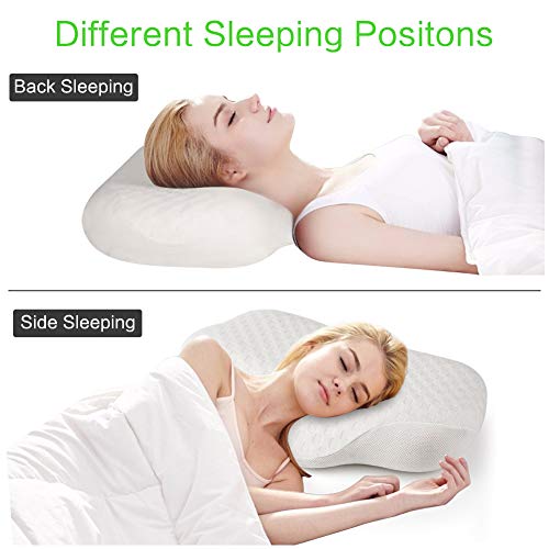 FayTun Almohada Cervical, Almohada Ergonómica con Memoria de Forma para Dormir de Lado/Espalda, Almohada Cervical con Funda Antiácaros y Transpirable para Soporte de Cabeza, Cuello y Hombro