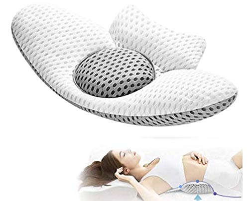 FC Fancy Cojín lumbar para dormir, cojín lumbar 3D, para la parte inferior de la espalda, para la ciática, alivio del dolor, para la cama, para dormir de lado, espalda y boca abajo