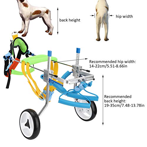 Fditt Silla de Ruedas Ajustable para Mascotas para la Rehabilitación de Piernas Traseras