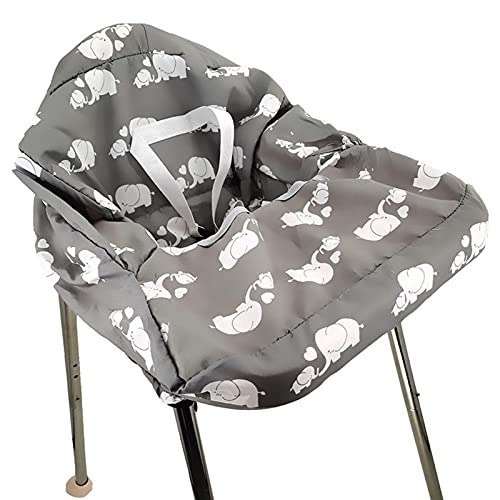 fdsad 2 En 1 Cojín para Carrito Fundas Compras Asiento Plegable Portátil para Bebés Lavable Máquina Alfombrilla Carrito Bebés Carrito con Ruedas Arnés Seguridad Niño Niña Restaurante Silla Alta