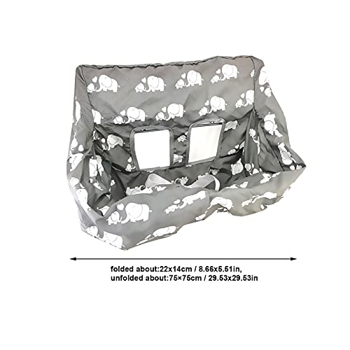 fdsad 2 En 1 Cojín para Carrito Fundas Compras Asiento Plegable Portátil para Bebés Lavable Máquina Alfombrilla Carrito Bebés Carrito con Ruedas Arnés Seguridad Niño Niña Restaurante Silla Alta