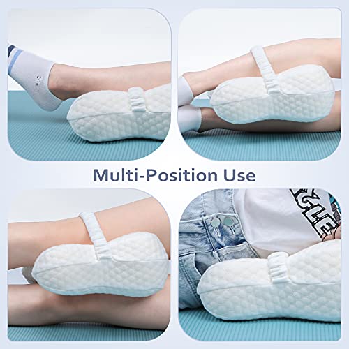 Feagar Almohada Piernas para Dormir de Lado, Almohada de Rodillas con Correa Elástica, Almohada Ortopédica para Dolor de Cadera, Rodilla y Espalda, Almohada Ergonómica Espuma de Memoria Viscoelástica