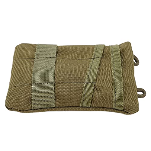 FEBT EDC Molle Pouch Wallet, Resistente Al Desgarro, Impermeable, Desmontable, Correas de Hombro, Portátil, de Viaje, con Cremallera, Riñonera para Acampar Al Aire Libre(Ejercito Verde)