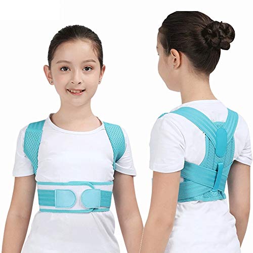 FENXIXI Niños Ajustables Postura Corrector Trasero Cinturón de Soporte para niños Corsé ortopédico para niños Espalda Espalda Lumbar Hombro Sujetadores Salud (Color : Blue, Size : Small-S)