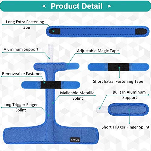 Férula de Dedo de Gatillo para Dedos Rotos, Dedo Extensión Férula para Dedo Medio Roto, Barra de Aluminio Ajustable para Aliviar el Dolor de Fracturas, Inmovilización de Nudillos