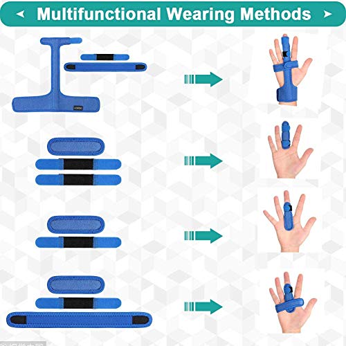 Férula de Dedo de Gatillo para Dedos Rotos, Dedo Extensión Férula para Dedo Medio Roto, Barra de Aluminio Ajustable para Aliviar el Dolor de Fracturas, Inmovilización de Nudillos