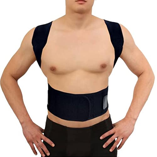 FETTR Invierno Terapia magnética ortopédica Invisible Soporte para la Espalda Cinturón Corrector de Postura Hombro Columna Vertebral Faja Corsé Enderezadora Brace (Color: Negro, Tamaño: Grande)