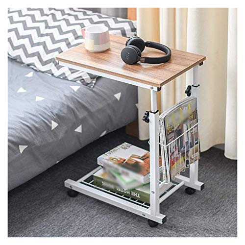 FGDSA Mesa De Cama con Ruedas Soportes De Almacenamiento Mesa Multiusos Mesas Auxiliares Muebles Mesa De Centro Moderna Mesas De Centro Modernas Ajustables (Color: Roble Antiguo)