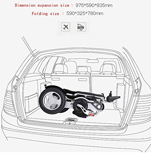 FGVDJ Ligero Eléctrico Eléctrico Silla de Ruedas Scooter Silla Eléctrica Plegable Portátil 250W * 2 Teléfono Móvil de Doble Motor Control Remoto de 360 ​​°, Modelos O