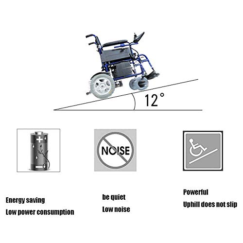 FGVDJ Silla de Ruedas eléctrica de aleación de Aluminio, Silla de Ruedas eléctrica Inteligente Plegable portátil con Joystick Inteligente de 360 ​​°