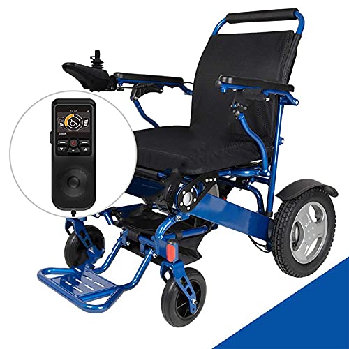 FGVDJ Silla de Ruedas eléctrica Plegable y Liviana Sillas de Ruedas eléctricas portátiles 250 W * 2 Scooter de Ayuda de Movilidad de Motor Doble Control Inteligente d