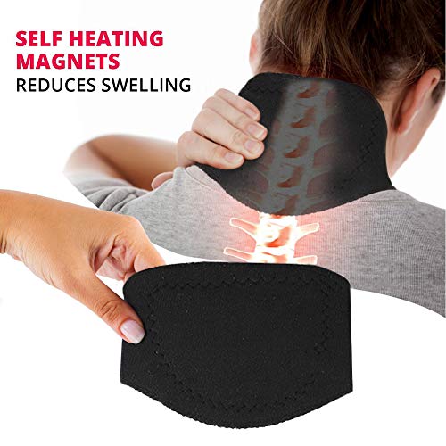 Filfeel Neck Brace, Cuello de autocalentamiento Cuello de Cuello Cinturón Natural Terapia física para el Cuello Rigido Alivio del Dolor, Dolor de Cabeza, Migrañas