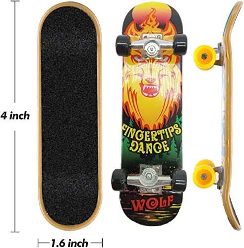 Finger Skate Board, 4 Piezas Mini Patinetas de Dedo Profesionales Fingerboards Tablero Engrosado Mini Diapasón Juguete Skatepark Regalo Creativo de Juegos Deportivos para Niños