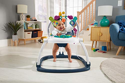 Fisher-Price Saltador Gatito Astronauta Plegable, Jumperoo Astro Kitty, regalo para bebes (Mattel HBG73), Embalaje sostenible