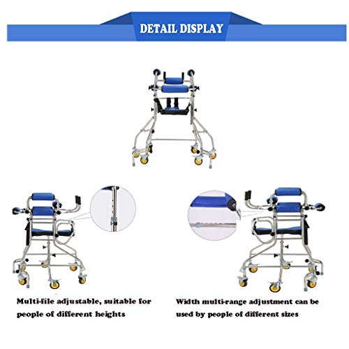 FLYTYSD Andador, Ajustable Plegable Prevención Rollover Extremidad Inferior Auxiliar De Formación Walker, Ancianos Hemiplejía Walker, De Seis Ruedas Walker Edad, 115-140Cm