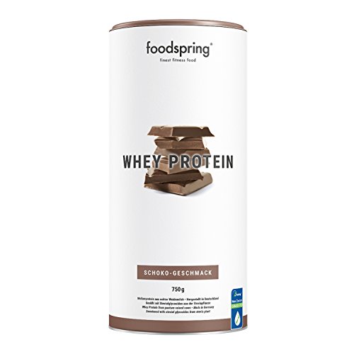 foodspring Proteína Whey, Sabor Chocolate, 750g, Fórmula en polvo alta en proteínas para unos músculos más fuertes, elaborada con leche de pastoreo de primera calidad