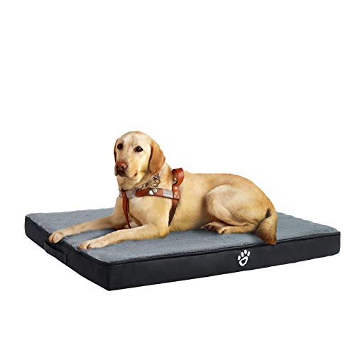 FRISTONE Cama ortopédica para Perros pequeños, medianos y Grandes, colchón para Perros Lavable, Almohada de Espuma en Forma de Caja de Huevos con Funda extraíble,XXL Negro