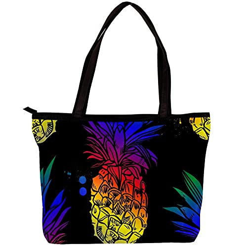 FuJae Bolso de mano para mujer Bolso de lona Bolso hobo de hombro El color del fruto sin fisuras Reutilizable para uso diario informal en la escuela