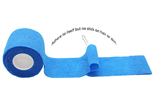 fuluning vendaje cohesivo vendaje adhesivo rollo Flexible vendaje deportivo no tejido cohesivo cinta azul 5 cm Pack de 6 rollos