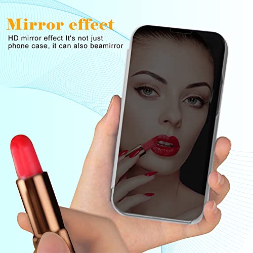 Funda para Samsung Galaxy S21 Ultra 5G, Flip Mirror Funda de Cuero para teléfono Celular Soporte Clear View Funda Protectora de 360 ​​Grados con función de Soporte Funda de Espejo 6.8 Pulgadas