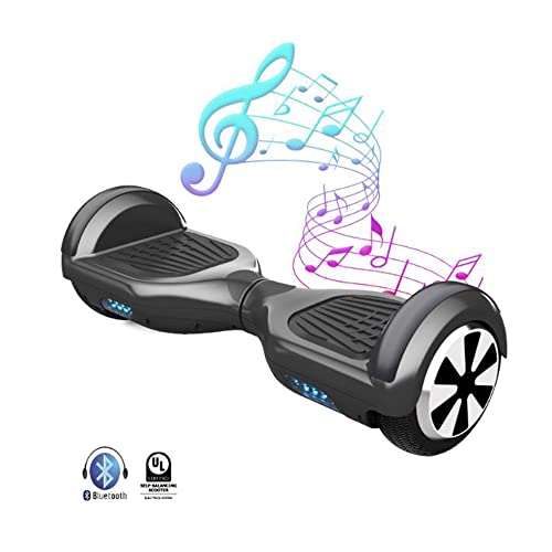 FUSIYU Hoverboard con Silla, Scooter autoequilibrado con Hoverkart 6.5 Pulgadas Hoverboards para niños, con Bluetooth y Altavoz, Regalo para Niños