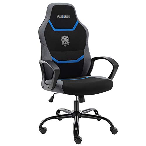 Gaming Chair Racing Style Silla de oficina giratoria para videojuegos, espuma sólida, apoyo lumbar