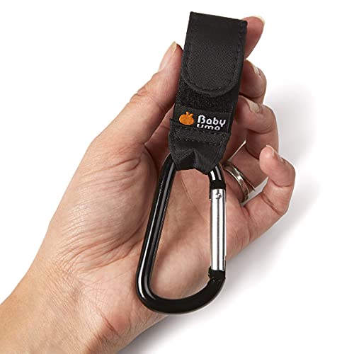 Ganchos Carro Bebé de Baby Uma - para Colgar tus Bolsas de Compra, Bolso o Cambiador en el Manillar de la Sillita, Cochecito o Carrito Bebé. Pack de 2. Ajuste Universal (Negro)