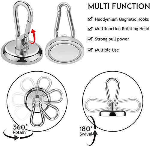 Ganchos Magnéticos, Imanes con Gancho, Super fuerte ganchos de imán de neodimio ganchos magnéticos de 32mm,Pared para los Accesorios de Cocina Almacenamiento ,2 Piezas